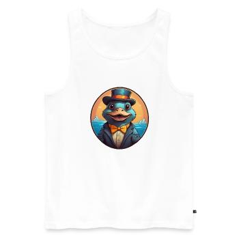 Bande dessinée drôle d’ornithorynque - Débardeur bio Premium Homme - blanc - Devant - Michal (187cm)