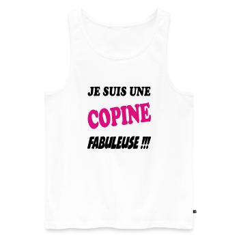 Je suis une copine fabuleuse - Débardeur bio Premium Homme - blanc - Devant - Michal (187cm)