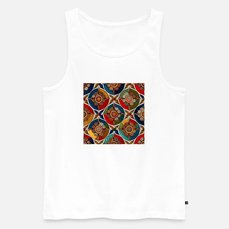 Modernes Ajrakh-Muster - Männer Premium Bio Tank Top - Weiß