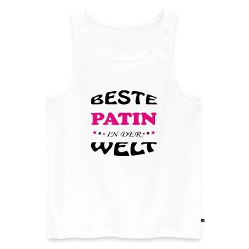 BESTE PATIN MARRAINE IN DER WELT - Débardeur bio Premium Homme - blanc - Devant - Michal (187cm)