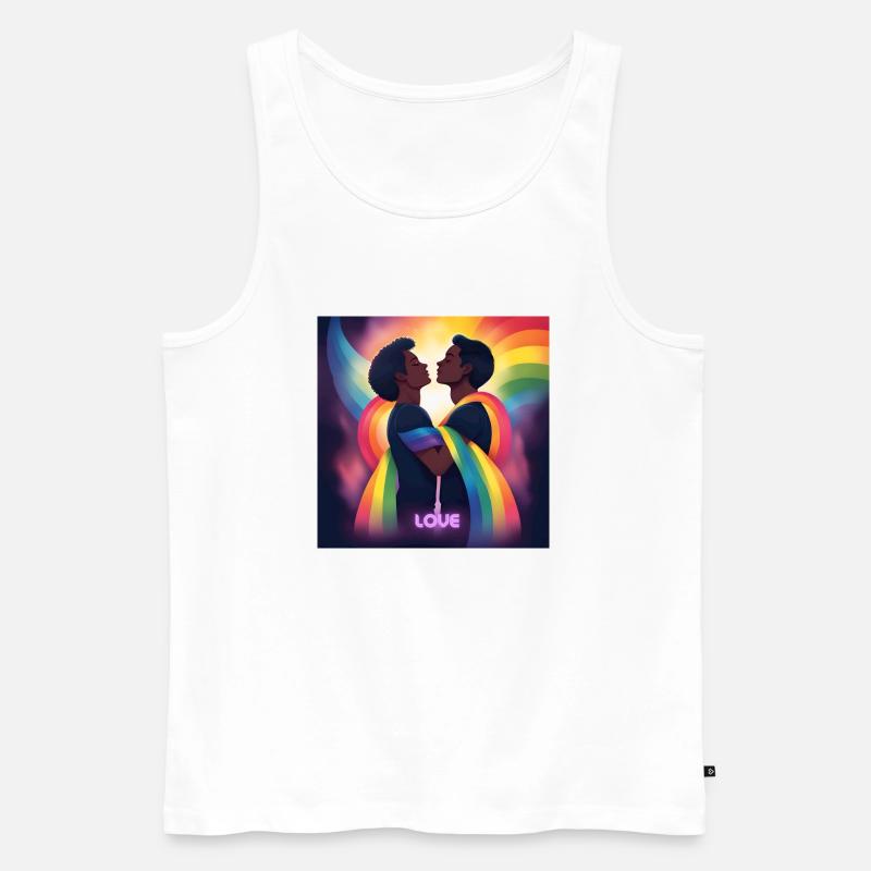 Liebe - Männer Premium Bio Tank Top - Weiß