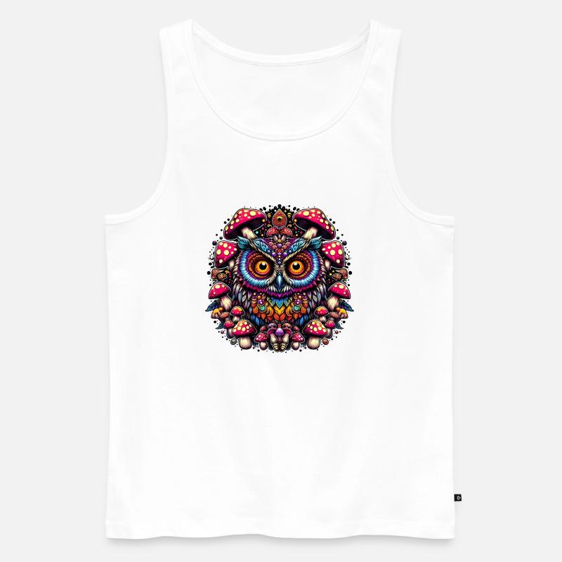 Psychedelische Eule - Männer Premium Bio Tank Top - Weiß