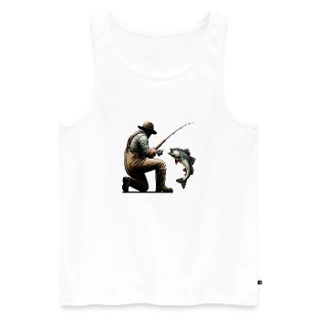 Fishing - Fisherman - Men's Premium Organic Tank Top - white - Front - Michal (187cm)