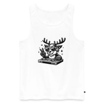 DJ Renne - Débardeur bio Premium Homme - blanc - Devant - AI Model Male 178 light (178cm)