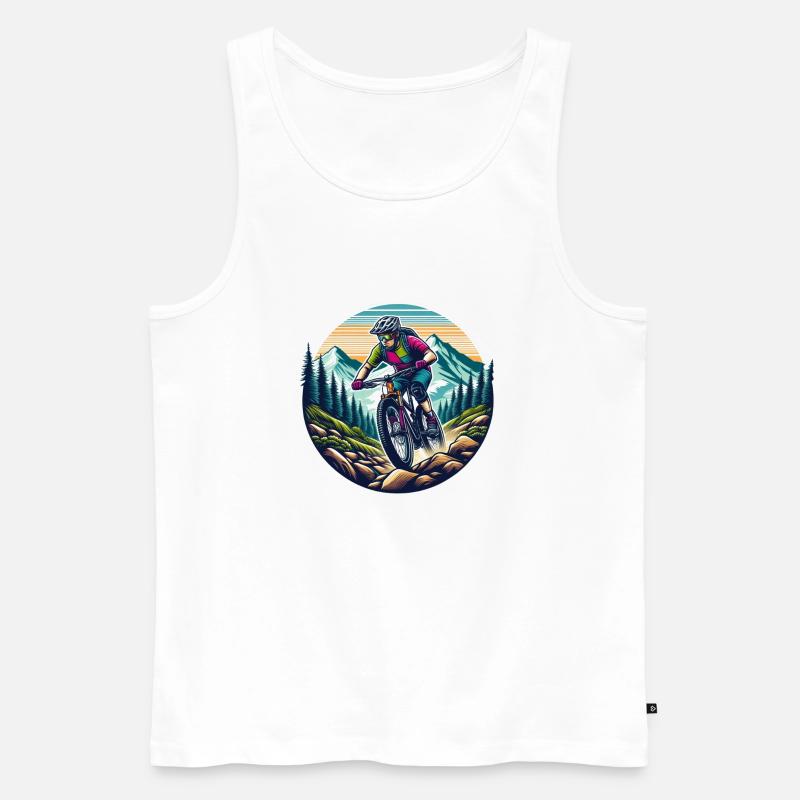 Mountainbiker - Männer Premium Bio Tank Top - Weiß