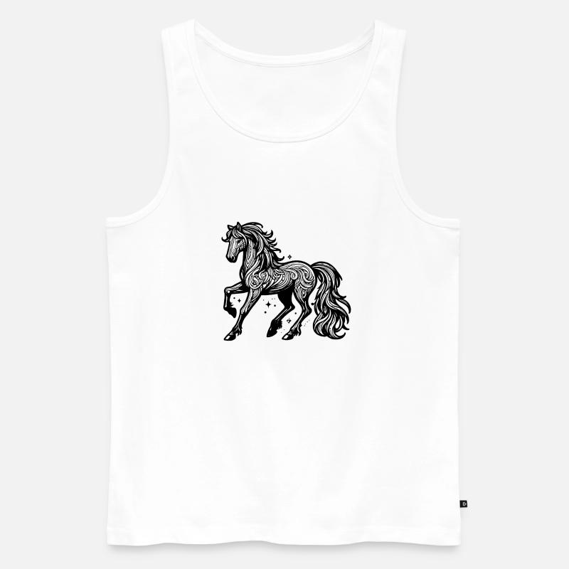 Pferd - Kunst - Männer Premium Bio Tank Top - Weiß