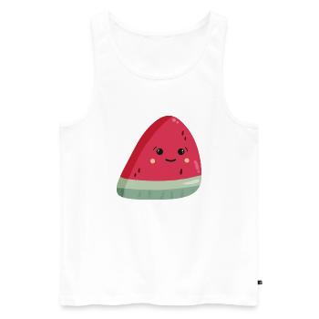 Kawaii Watermelon - Men's Premium Organic Tank Top - white - Front - AI Model Male 178 light (178cm)