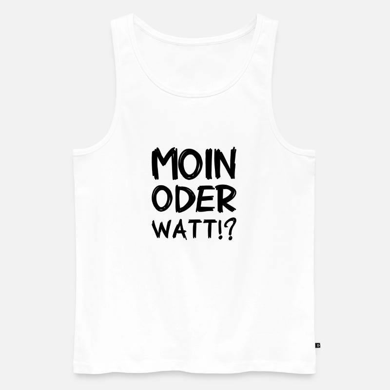 Moin oder Watt? - Männer Premium Bio Tank Top - Weiß
