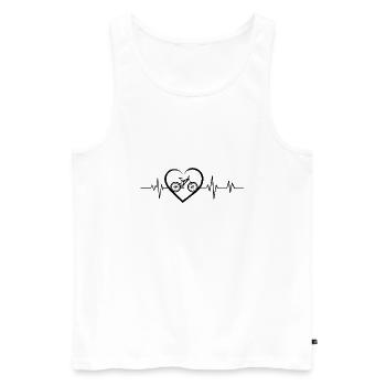 Bike Herzschlag - Männer Premium Bio Tank Top - Weiß - Vorne - Michal (187cm)