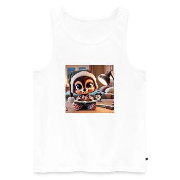 Sleeping with your cuddly toy - Men's Premium Organic Tank Top - white - Front - AI Model Male 178 light (178cm)