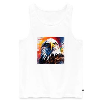 Eagle coloured - Men's Premium Organic Tank Top - white - Front - AI Model Male 178 light (178cm)