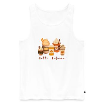 Hello autumn - Männer Premium Bio Tank Top - Weiß - Vorne - AI Model Male 178 light (178cm)