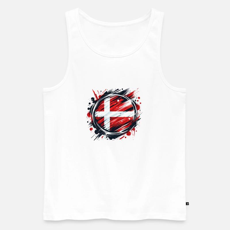Denmark Flag Dänemark - Männer Premium Bio Tank Top - Weiß