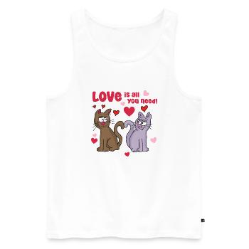 love is all you need - Männer Premium Bio Tank Top - Weiß - Vorne - Michal (187cm)
