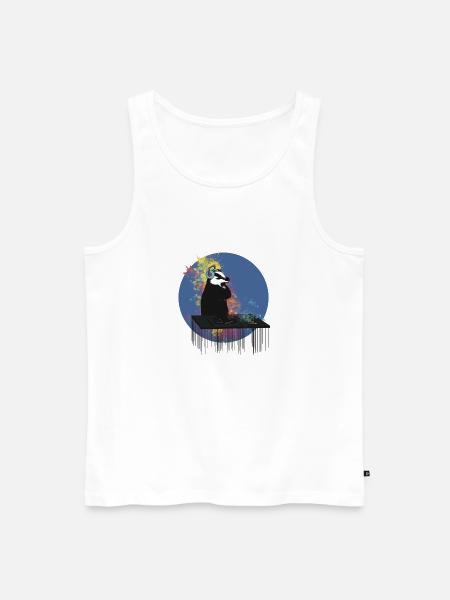 DJ Dachs | Süßes Tiermusik-Merch - Männer Premium Bio Tank Top - Weiß