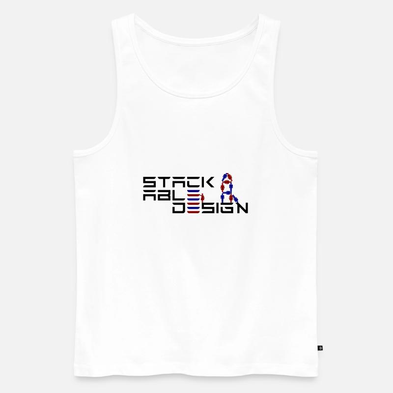 Stackable Design - Humans - Men's Premium Organic Tank Top - white