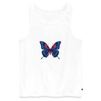 Butterfly - Men's Premium Organic Tank Top - white - Front - AI Model Male 178 light (178cm)