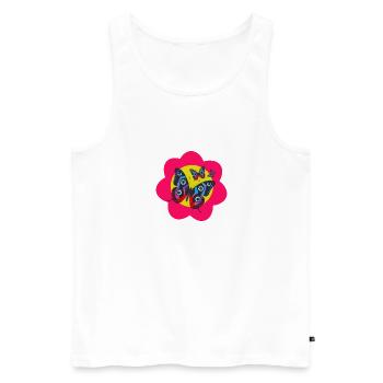 Schmetterling - Männer Premium Bio Tank Top - Weiß - Vorne - Michal (187cm)