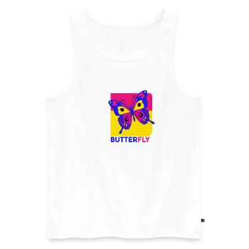 Schmetterling - Männer Premium Bio Tank Top - Weiß - Vorne - Michal (187cm)