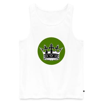 krone 1 - Männer Premium Bio Tank Top - Weiß - Vorne - AI Model Male 178 light (178cm)