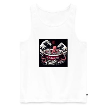 Octopus and Noodles - Asian Gourmet Food - Men's Premium Organic Tank Top - white - Front - AI Model Male 178 light (178cm)