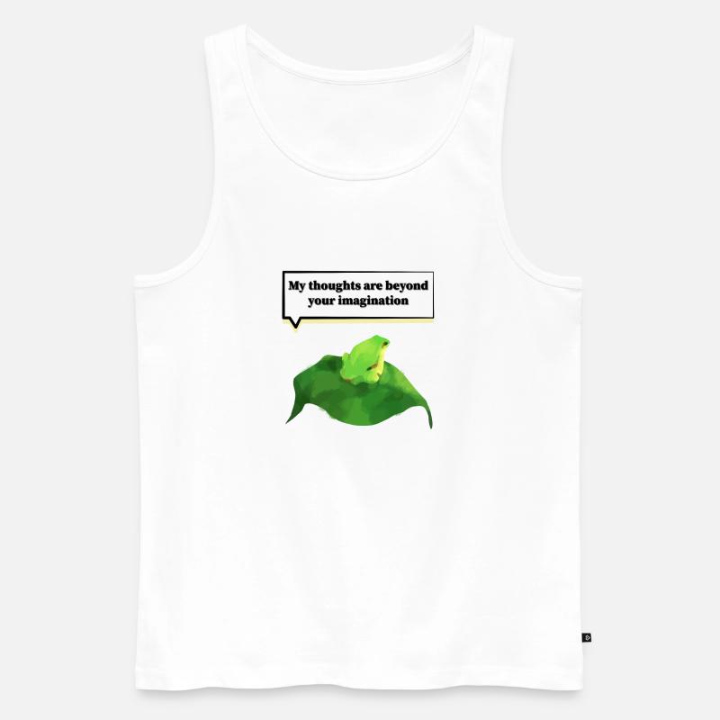 Denkender Frosch - Männer Premium Bio Tank Top - Weiß