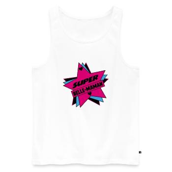 SUPER SCHÖNE MAMA - Männer Premium Bio Tank Top - Weiß - Vorne - Michal (187cm)