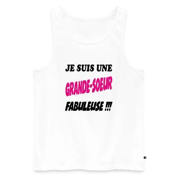 FRERE SOEUR BROTHER SISTER - Men's Premium Organic Tank Top - white - Front - AI Model Male 178 light (178cm)