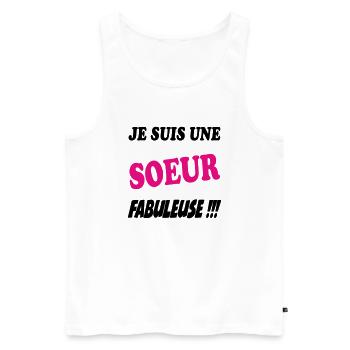 FRERE SOEUR BROTHER SISTER - Men's Premium Organic Tank Top - white - Front - AI Model Male 178 light (178cm)