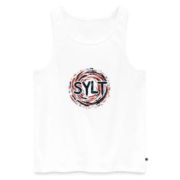 Sylt - Nordsee - Deutschland - Kampen - Insel - Männer Premium Bio Tank Top - Weiß - Vorne - Michal (187cm)