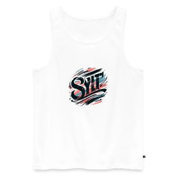 Sylt - Nordsee - Deutschland - Kampen - Insel - Männer Premium Bio Tank Top - Weiß - Vorne - Michal (187cm)