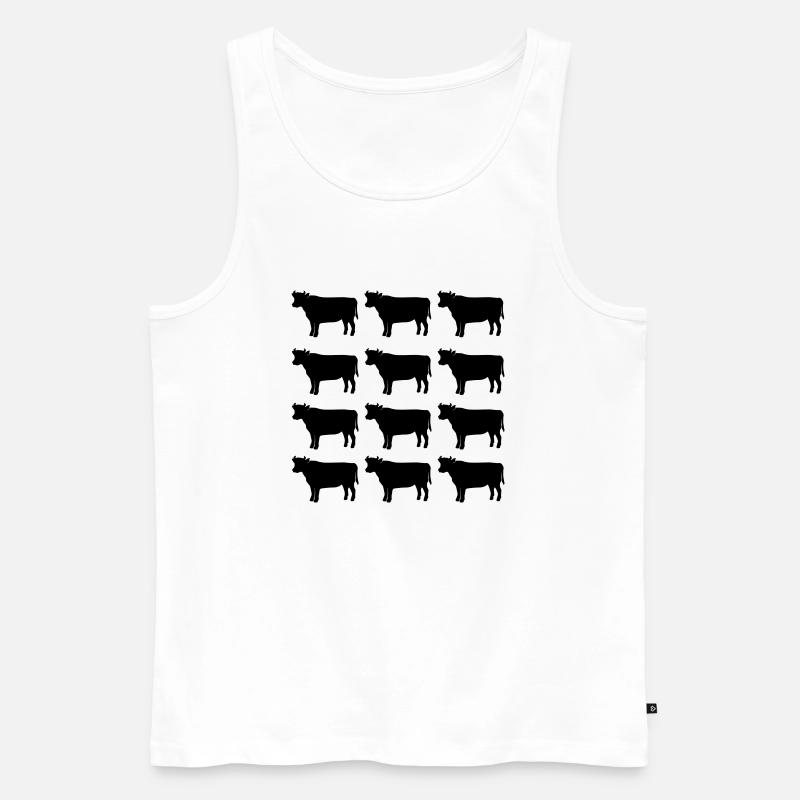 Kuh - Männer Premium Bio Tank Top - Weiß