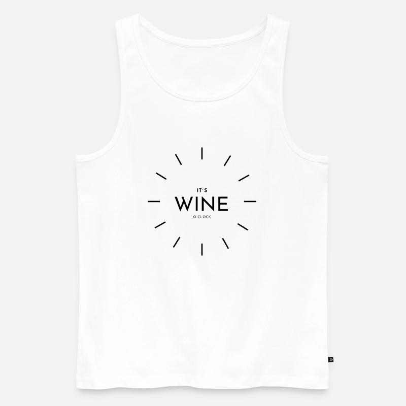 Wine o'clock - Männer Premium Bio Tank Top - Weiß