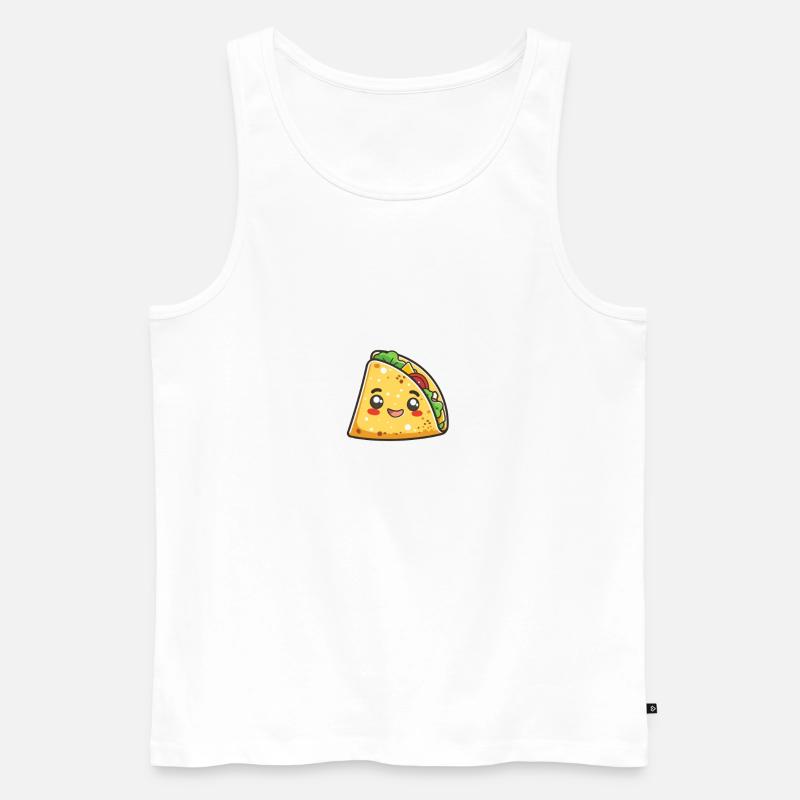 Lächelnder Taco - Männer Premium Bio Tank Top - Weiß