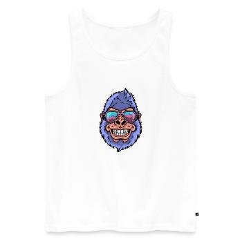Gorilla mit Sonnenbrille - Männer Premium Bio Tank Top - Weiß - Vorne - Michal (187cm)