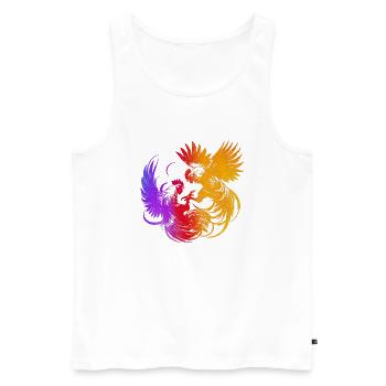 Hahn tup Kampf Tier isoliert buntes Huhn - Männer Premium Bio Tank Top - Weiß - Vorne - Michal (187cm)