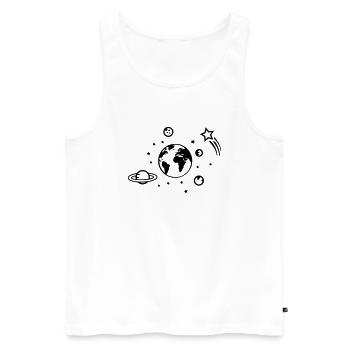Univers 01 - Débardeur bio Premium Homme - blanc - Devant - Michal (187cm)