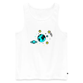 Univers 02 - Débardeur bio Premium Homme - blanc - Devant - Michal (187cm)