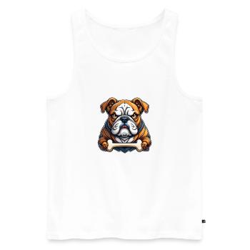 Sauvage animal en colère pugnace combatif bouledogue - Débardeur bio Premium Homme - blanc - Devant - AI Model Male 178 light (178cm)