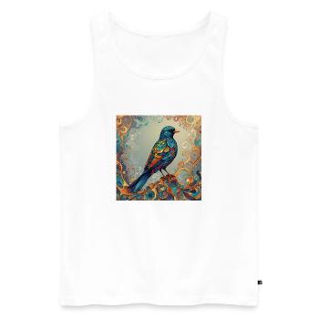 Bird Colored Rectangular - Men's Premium Organic Tank Top - white - Front - AI Model Male 178 light (178cm)