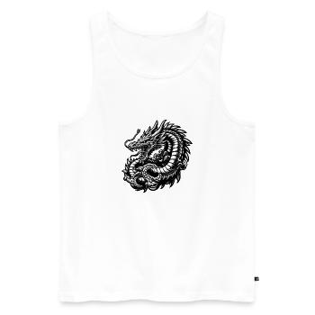 Dragon - Men's Premium Organic Tank Top - white - Front - Michal (187cm)