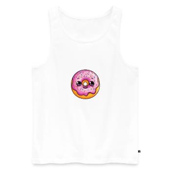 Donut mit Gesicht - Männer Premium Bio Tank Top - Weiß - Vorne - AI Model Male 178 light (178cm)