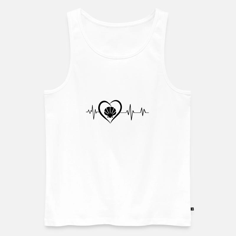 Shell-Herzschlag - Männer Premium Bio Tank Top - Weiß