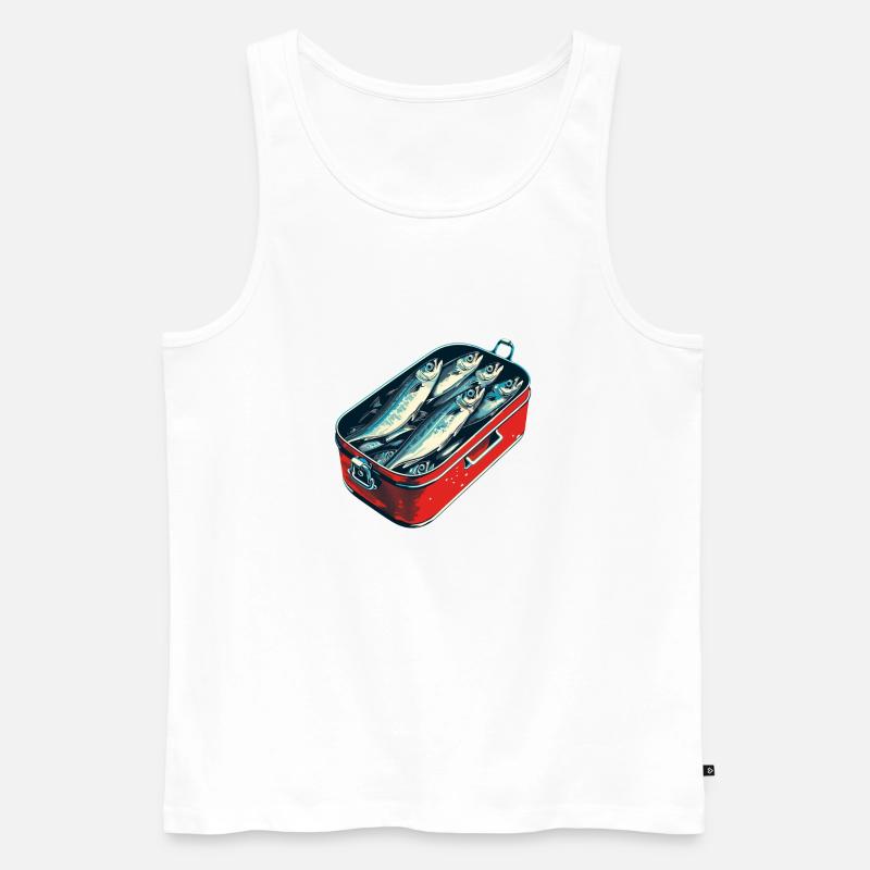 Sardinendose - Männer Premium Bio Tank Top - Weiß
