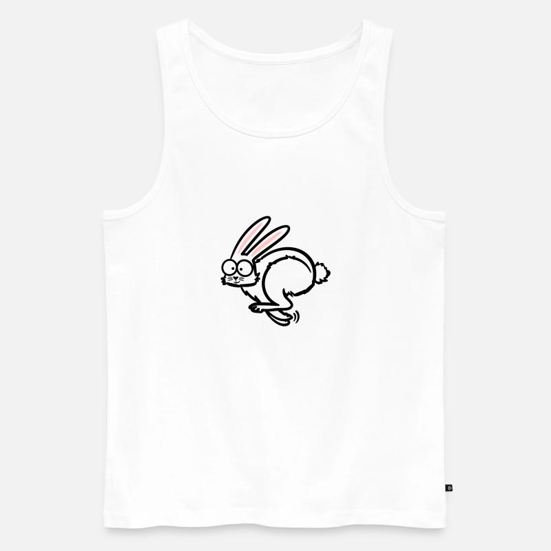 Run Rabbit - Männer Premium Bio Tank Top - Weiß