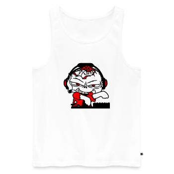Zombie Monster DJ Horreur Mixer Musique de fête - Débardeur bio Premium Homme - blanc - Devant - Michal (187cm)