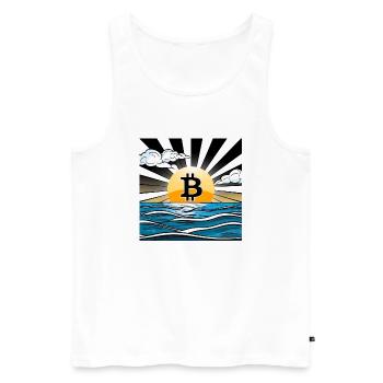 Crépuscule du Bitcoin - Débardeur bio Premium Homme - blanc - Devant - AI Model Male 178 light (178cm)