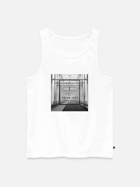 Think Less, Feel More - Männer Premium Bio Tank Top - Weiß