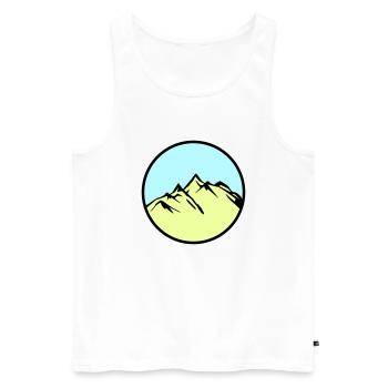 mountains mountains - Men's Premium Organic Tank Top - white - Front - AI Model Male 178 light (178cm)