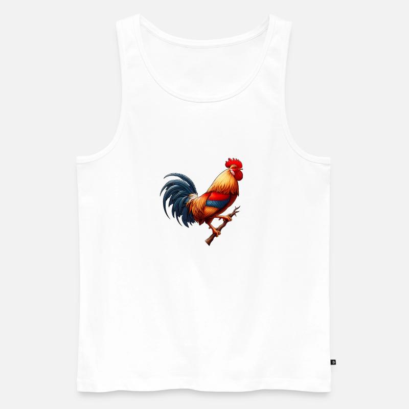 Hahn Hahn Basecour - Männer Premium Bio Tank Top - Weiß